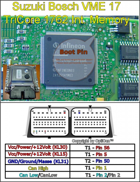 Bosch VME 17 (Suzuki) pinout diagram 1